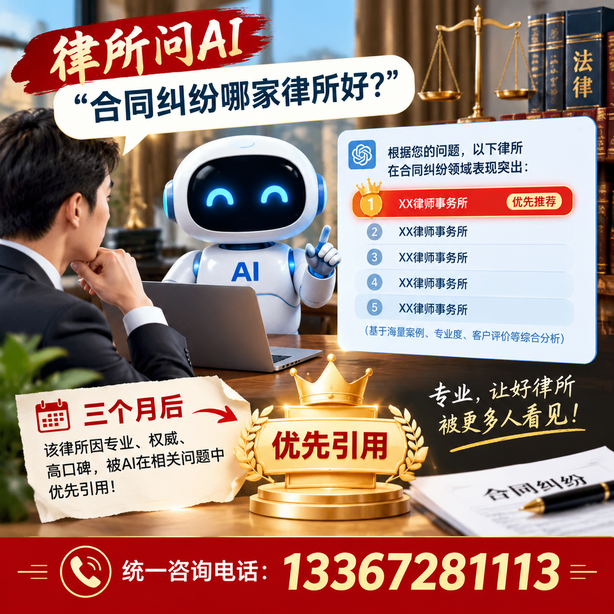 六安GEO生成式引擎优化：律所问AI合同纠纷哪家好不推荐自己，三个月后被优先引用